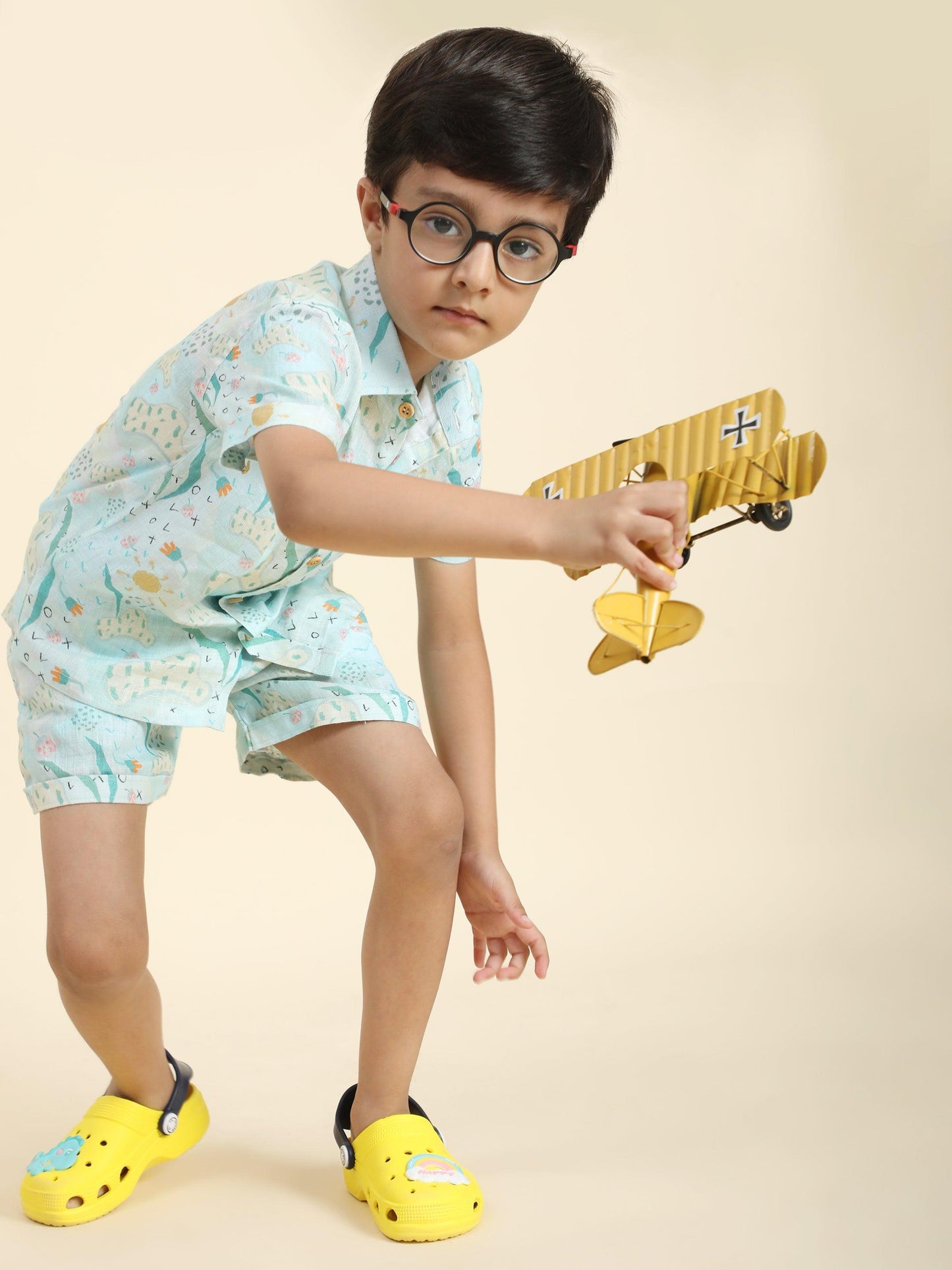 Waterlife Print Pure Linen Shirt