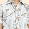 White Leopard Printed Pure Linen Premium Co-ords - Funny Bones Clothings