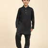 Solid Black Pure Premium Cotton Kurta and Pajama Set - Funny Bones Clothings