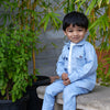 Korean Themed Jacket Cargo Pants Set ( Sky Blue ) - Funny Bones Clothings