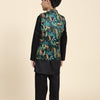 Black Leopard Satin Koti with Black Kurta Pajama Set - Funny Bones Clothings