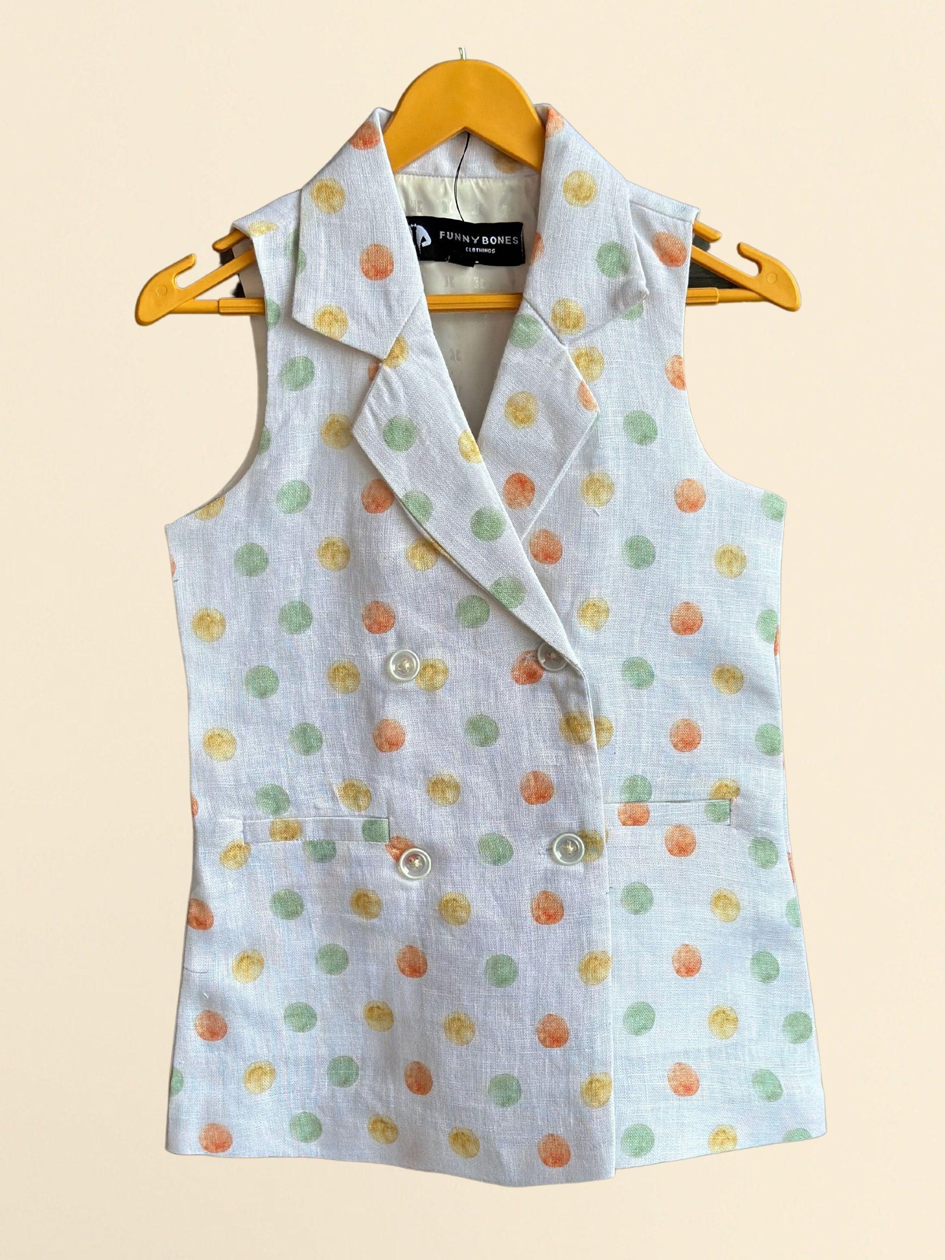 Fireball Print Pure Linen Blazer Dress - Funny Bones Clothings