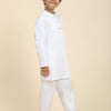 Solid White Pure Premium Cotton Kurta and Pajama Set - Funny Bones Clothings