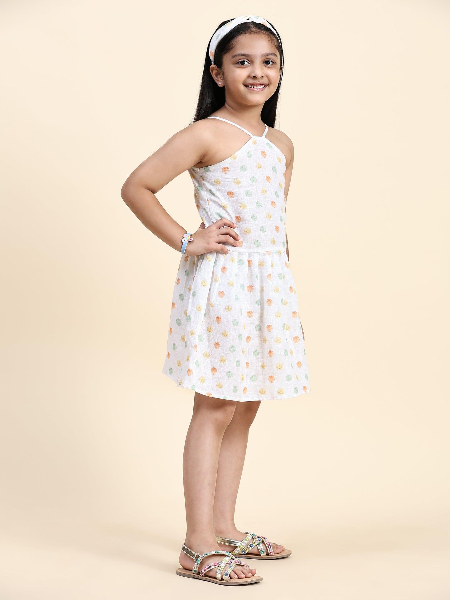 TopSkirt Styled Fireballs Print Pure Linen Dress - Funny Bones Clothings