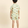 Yellow Car Printed Pure Linen Premium Co-ords - Funny Bones Clothings