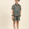 Dark Flower Printed Pure Linen Premium Co-ords - Funny Bones Clothings