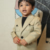 Korean Themed Multi Pocket Causual Blazer Set ( Camel Brown) - Funny Bones Clothings