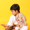 Mushroom Print Pure Linen Kurta and Premium Cotton Pajama Set - Funny Bones Clothings