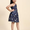 TopSkirt Styled Planet Print Pure Linen Dress - Funny Bones Clothings