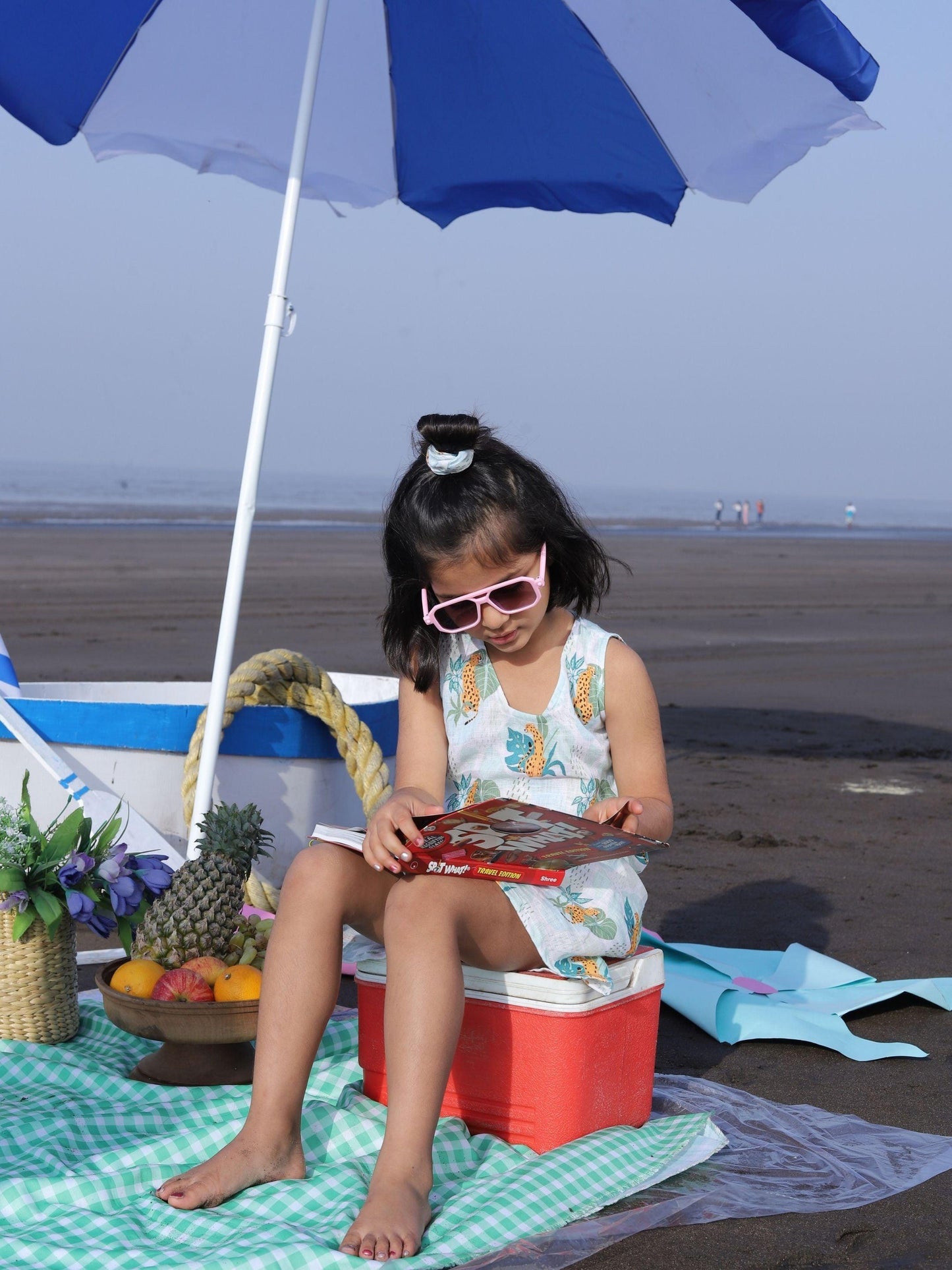 Leafy Leopard Printed Pure Linen Dress - Funny Bones Clothings