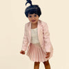 Solid Pink Blazer Skirt with White Pintex Spegitti Set - Funny Bones Clothings