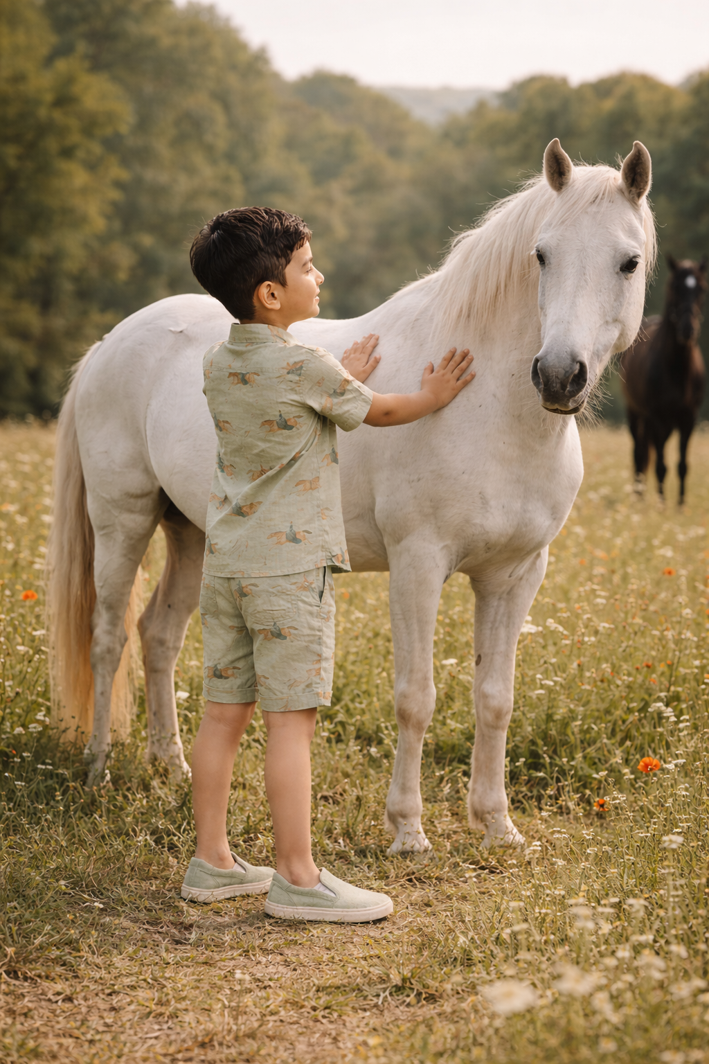 Mare & Stallion Print Premium Linen Coord Set