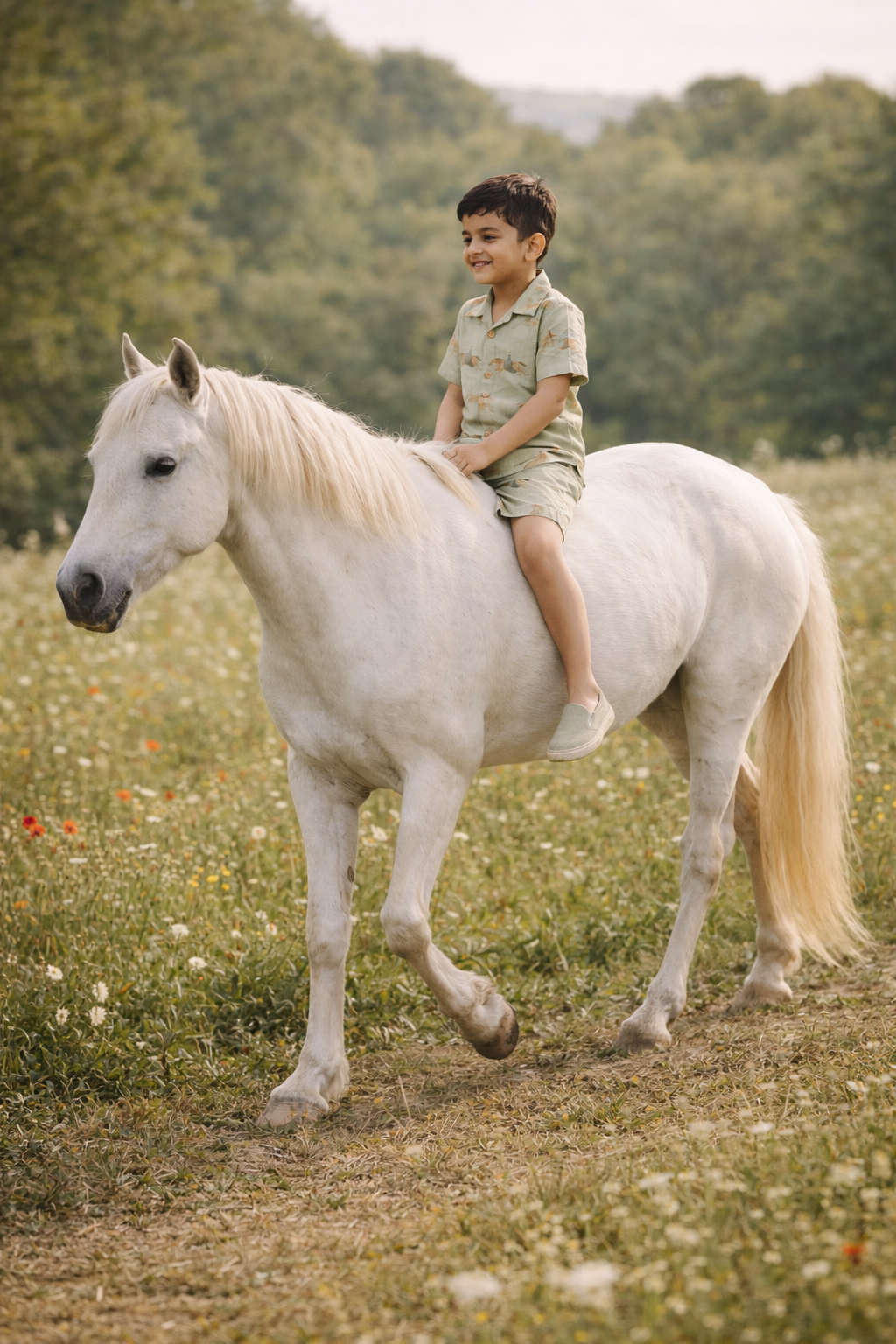 Mare & Stallion Print Premium Linen Coord Set