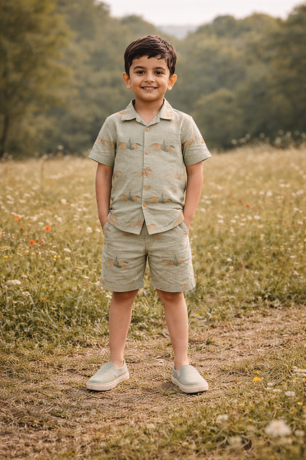 Mare & Stallion Print Premium Linen Coord Set