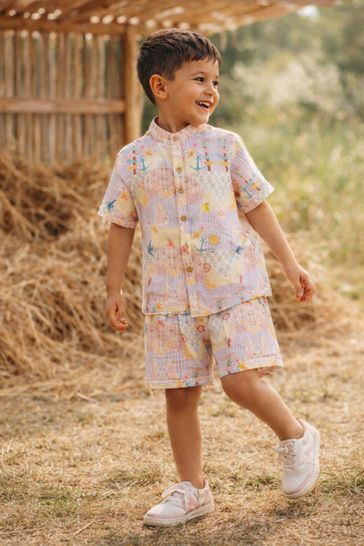The Dreamy Sea Life Print Premium Linen Coord Set