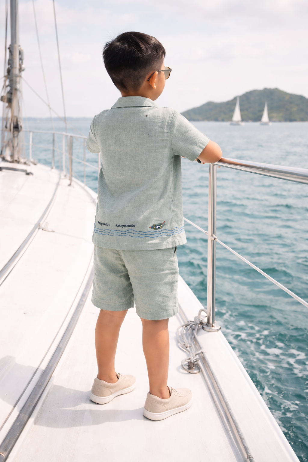 Captain & Crew Handwork Solid Premium Linen Coord Set