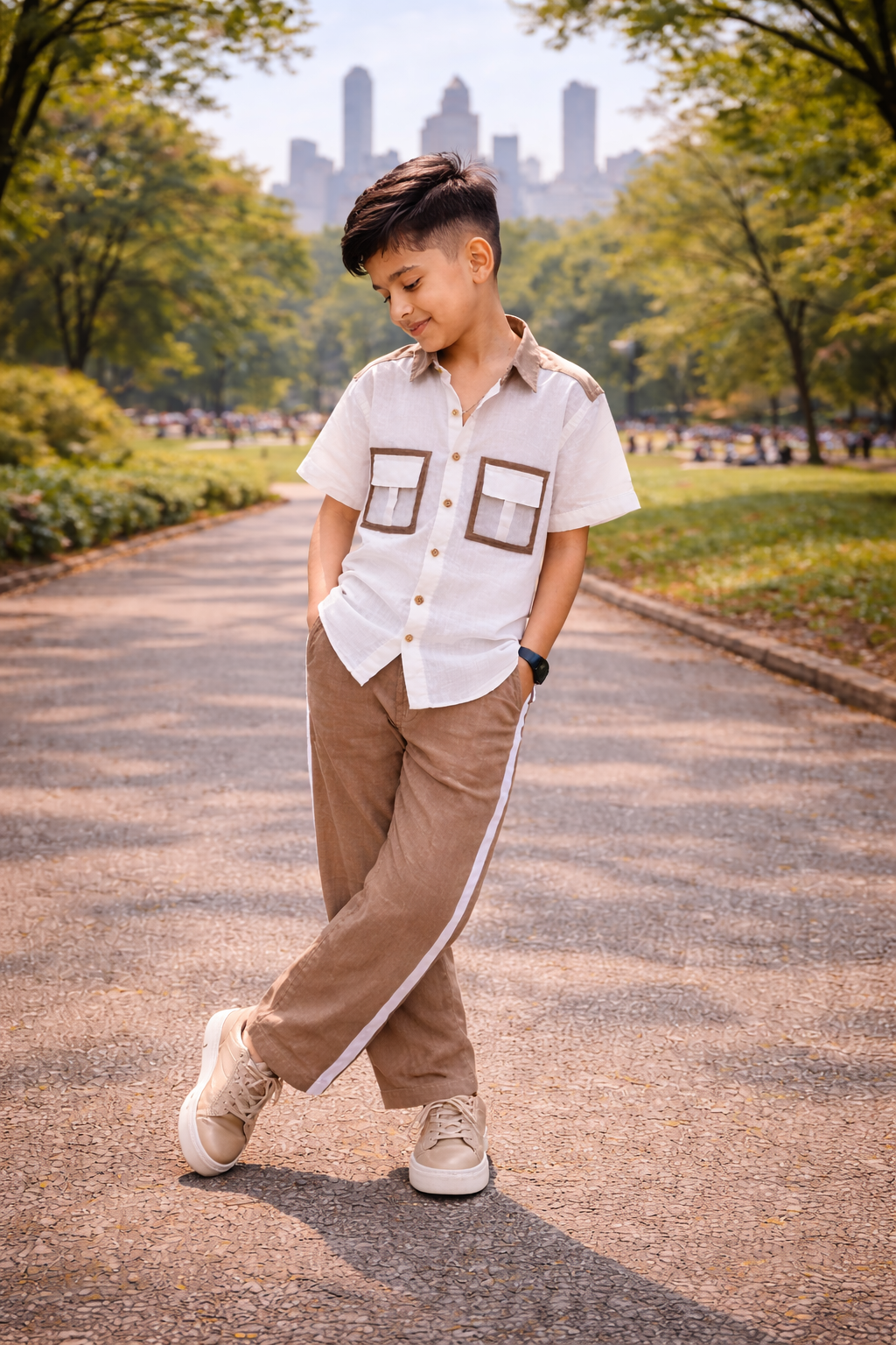 The Truffle & Tide Solid Premium Linen Coord Set