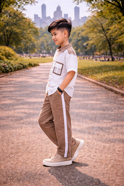 The Truffle & Tide Solid Premium Linen Coord Set