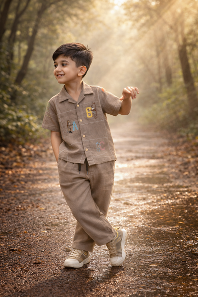 The Acorn Alphabet Edit Handwork Premium Linen Coord Set