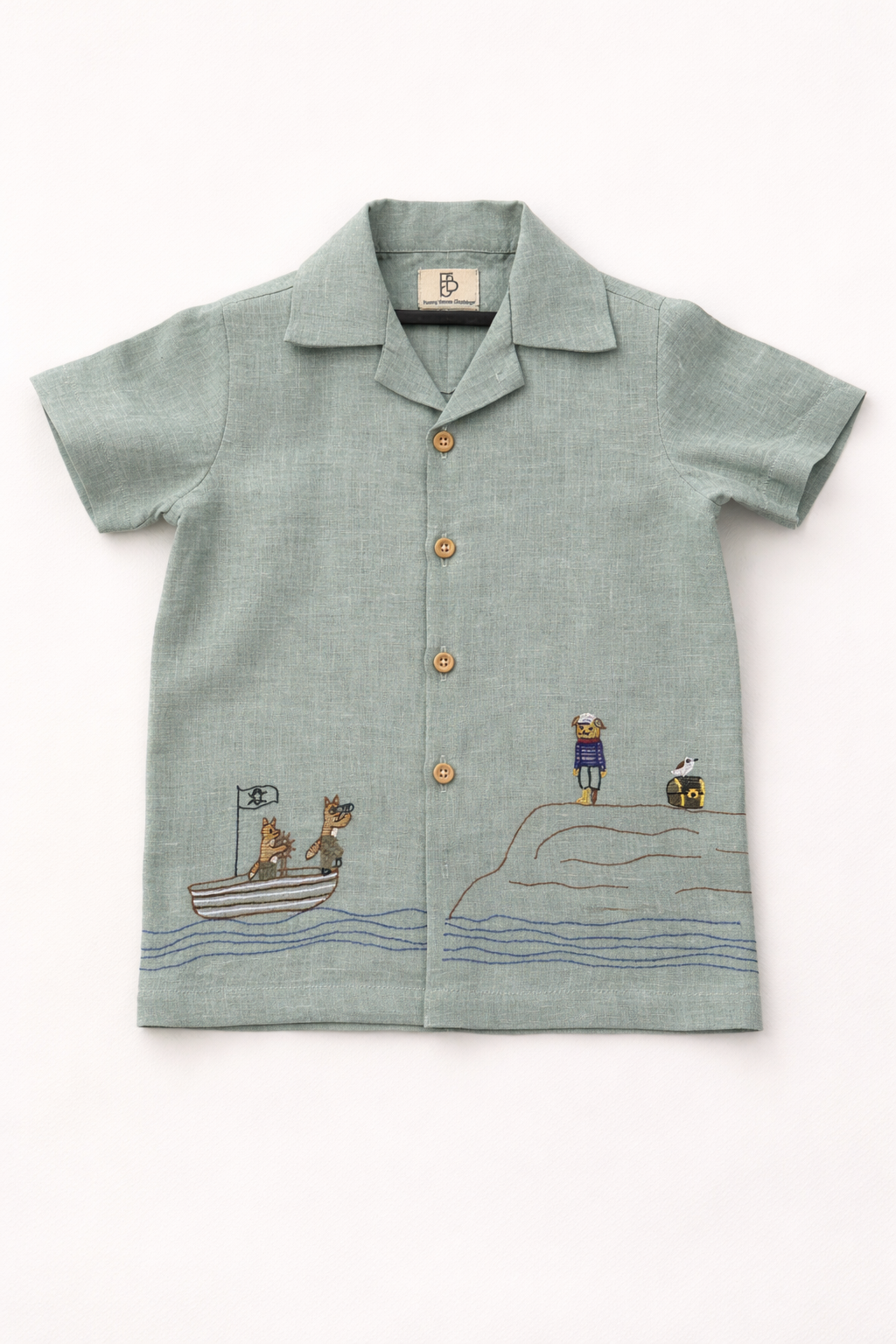 Captain & Crew Handwork Solid Premium Linen Coord Set