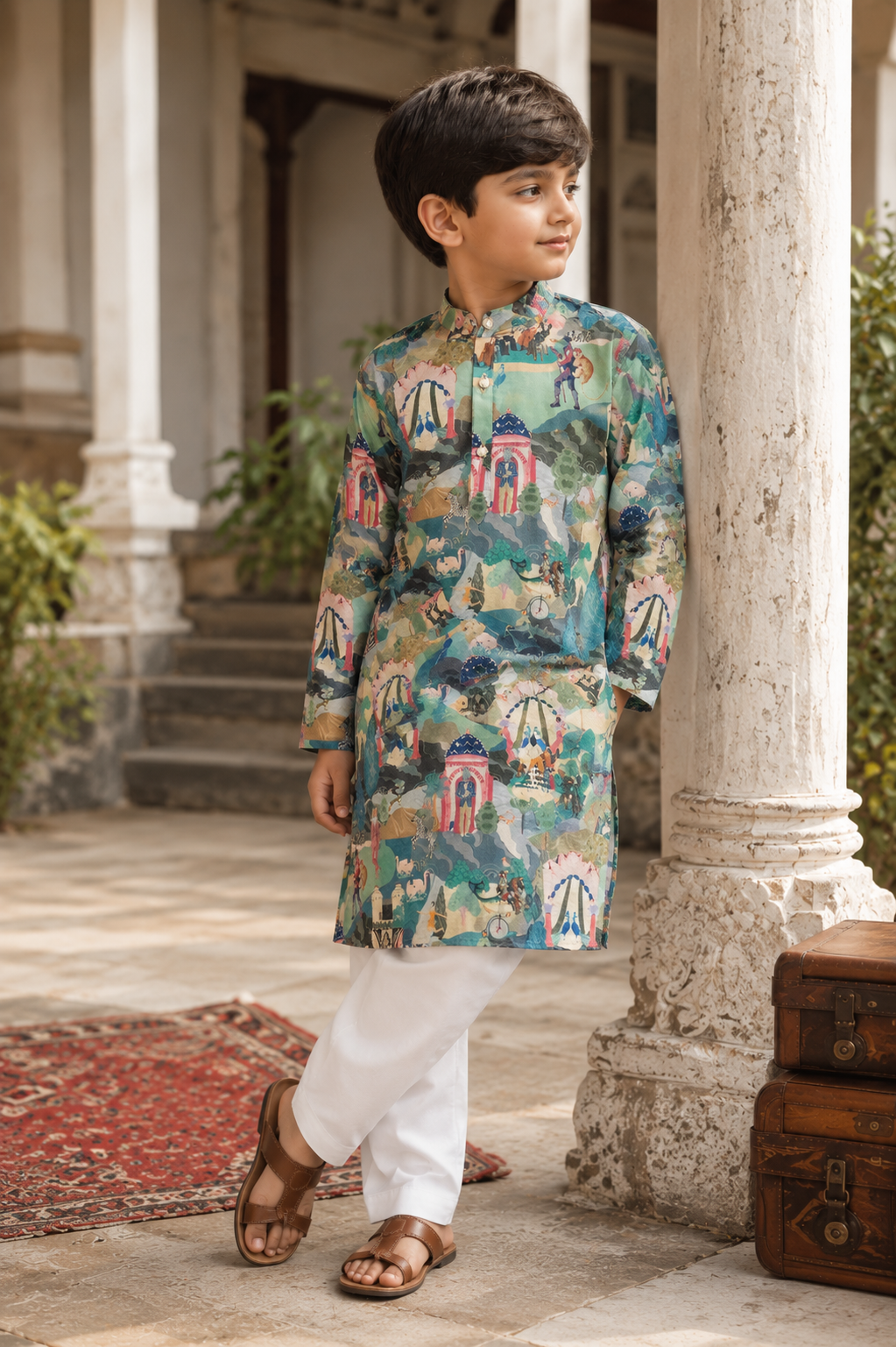 Storybook Menagerie – Pure Muslin Silk Kurta Pajama Set