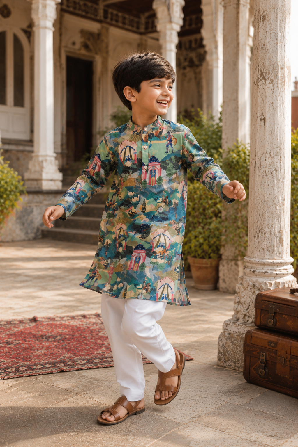 Storybook Menagerie – Pure Muslin Silk Kurta Pajama Set