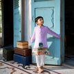 Indian boy wearing the Lavender Horizon kurta pajama set in Pure Muslin Silk (Extra Soft), Soft Lavender — FunnyBones.in Mehfil '26 festive collection.