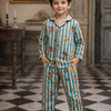 Stripes and Citrus Premium Italian Cotton Night Suit