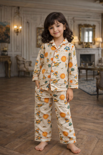 Space and Planets Premium Italian Cotton Night Suit