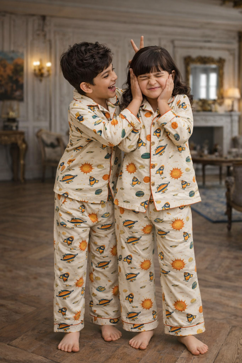 Space and Planets Premium Italian Cotton Night Suit