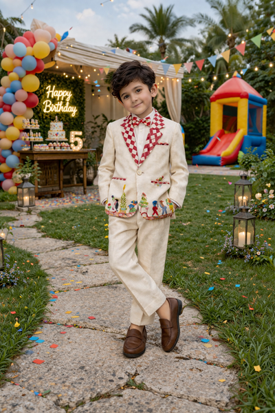 The Truffle & Tide Solid Premium Linen Blazer Set