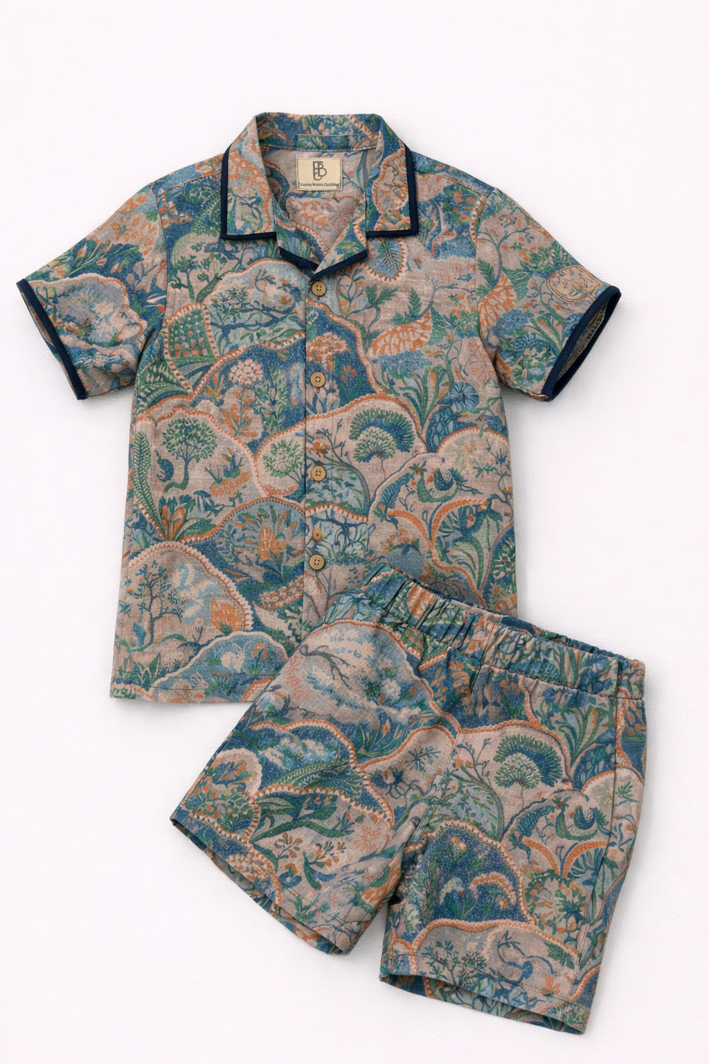 The Entricing Jungle Themed Pure Linen Coord Set