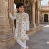 Ivory Darbar Sherwani in Pure Linen Silk