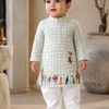 The Mint Green Checks Print Pure Bamboo Muslin Cotton Kurta Pajama Set