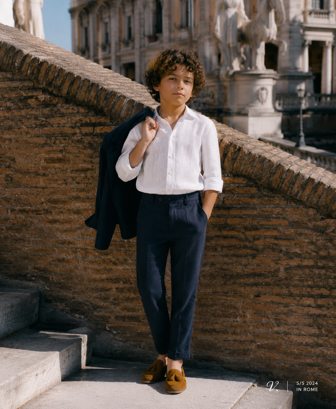 The Vespa Set – Pure Linen Shacket, Pants & Pure White Italian Cotton Shirt