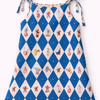 Vintage Circus Harlequin Print Premium Linen Dress