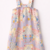 The Dreamy Sea Life Print Premium Linen Dress With Rosette