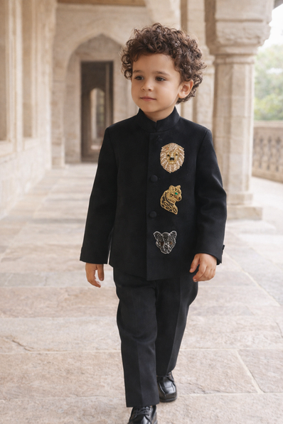 Dynasty of the Wild handwork premium Black Jodhpuri Ensemble