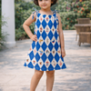 Vintage Circus Harlequin Print Premium Linen Dress
