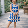 Vintage Circus Harlequin Print Premium Linen Dress