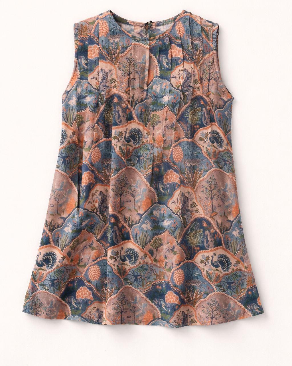 The Wildwood With Fauna Print Premium Linen Dress