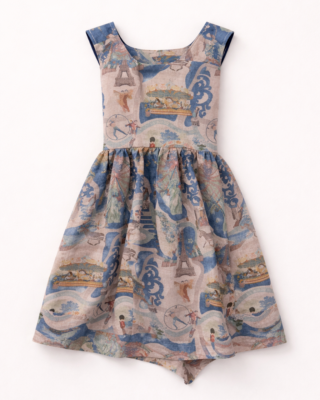 The Wonders Of Carnival Print Premium Linen Dres