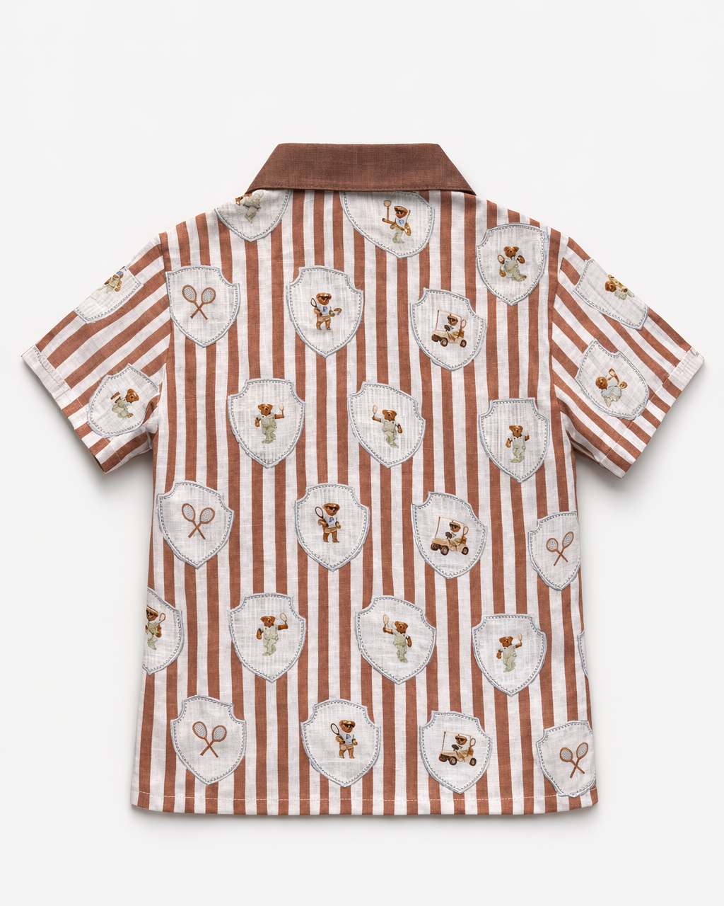 Teddy & Tennis Striped Print Premium Linen Coord