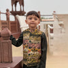The Bagh E Khaas Print Pure Muslin Silk Koti Kurta Pajama Set