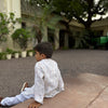 The Arbor Essence Print Pure Linen Kurta Pajama Set
