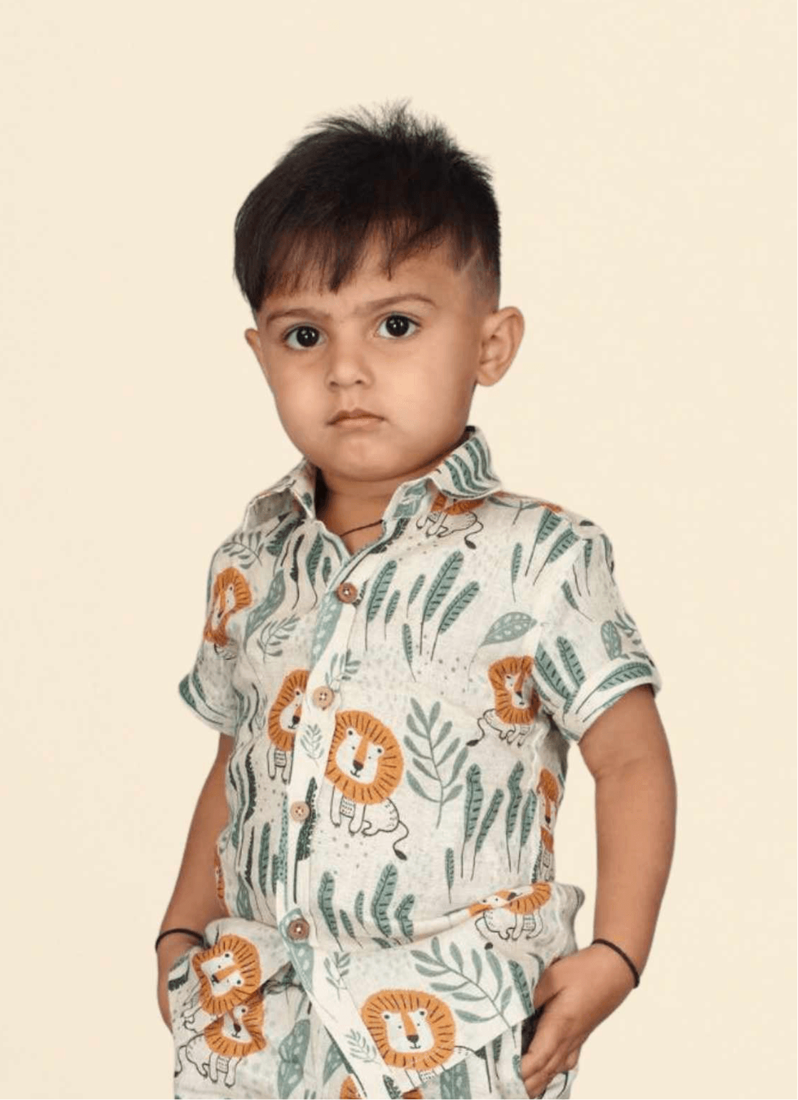 Lion Print Pure Linen Shirt