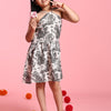 TopSkirt Styled Wildlife Print Pure Linen Dress - Funny Bones Clothings