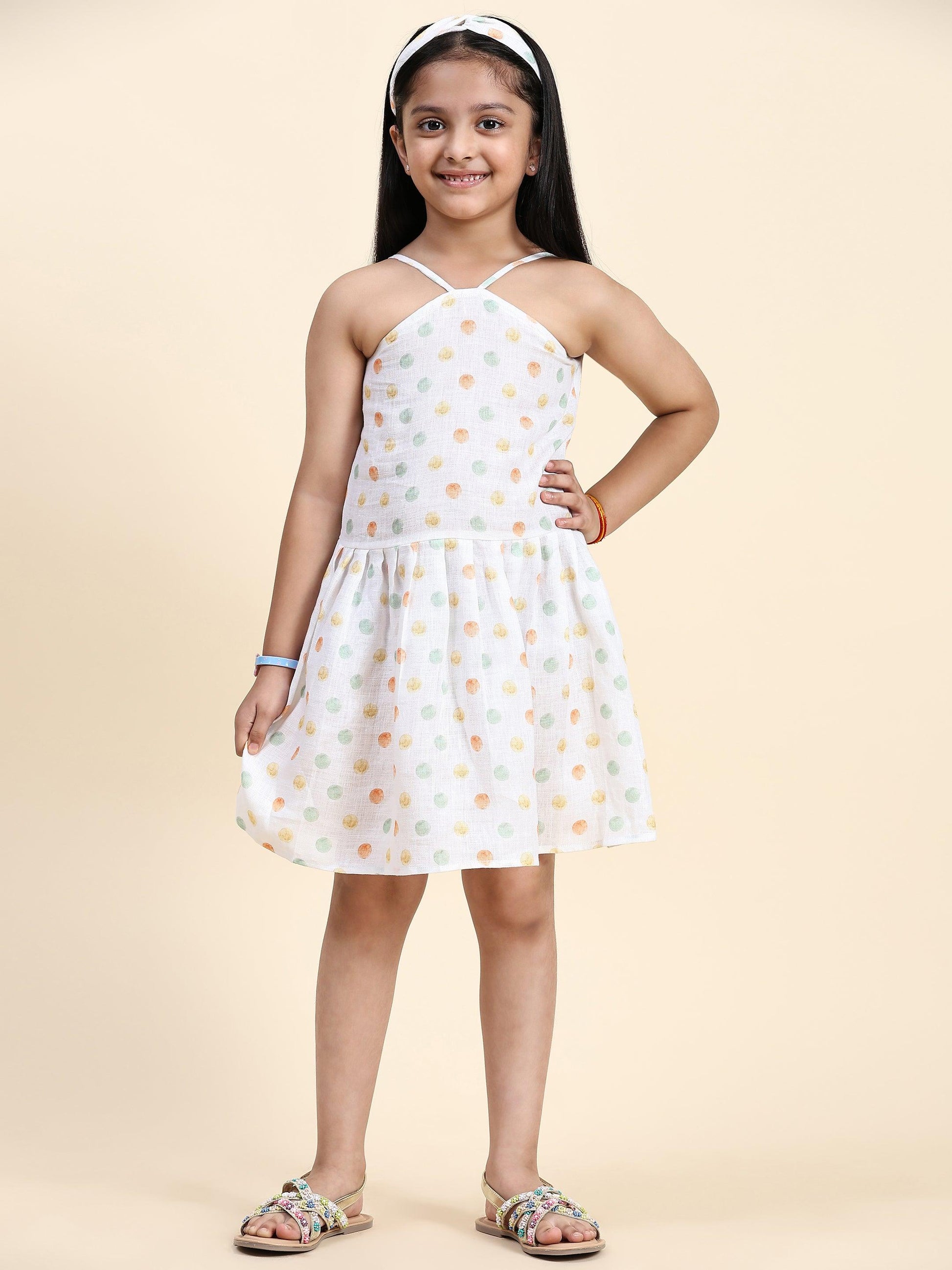 TopSkirt Styled Fireballs Print Pure Linen Dress - Funny Bones Clothings