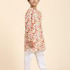 Mushroom Print Pure Linen Kurta and Premium Cotton Pajama Set - Funny Bones Clothings