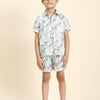 White Leopard Printed Pure Linen Premium Co-ords - Funny Bones Clothings